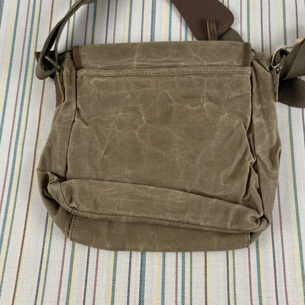 NEW Vere Gloria Crossbody Handbag Leather Canvas Brown Womens Boho Gorpcore